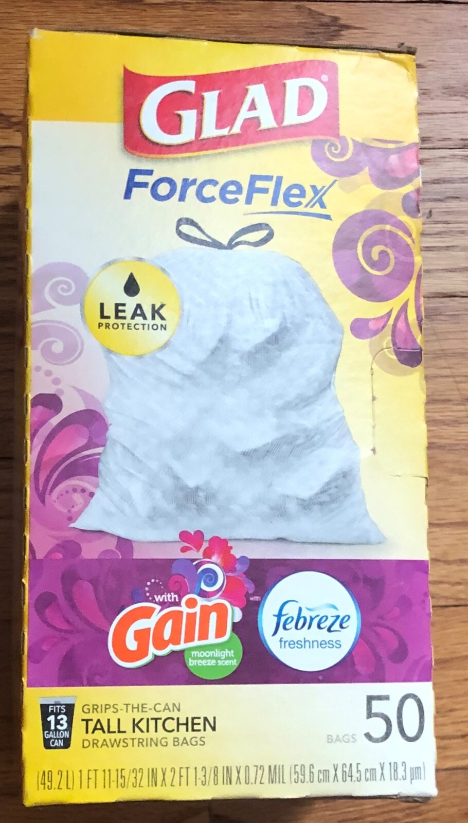 Glad OdorShield ForceFlex 50 Tall Kitchen Drawstring Trash Bag -READ DESCRIPTION gallery