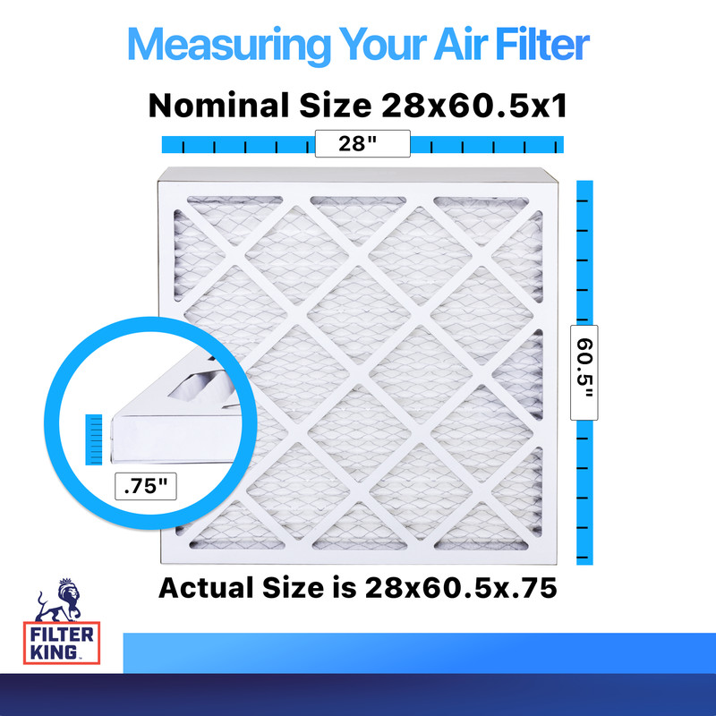 Filter King 28x60.5x1 Air Filter 4-PACK MERV 8 Actual Size 28 x 60.5 x .75" gallery
