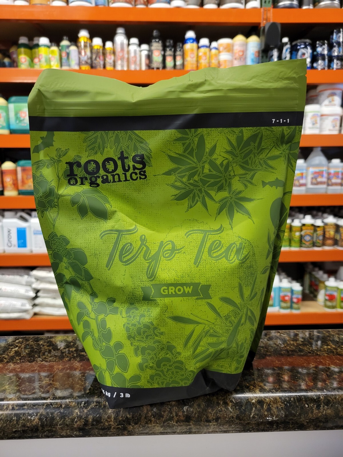 Aurora Innovations Roots Organics 3 Pounds Green Bag - Terp Tea Grow 7-1-1 CDFA gallery