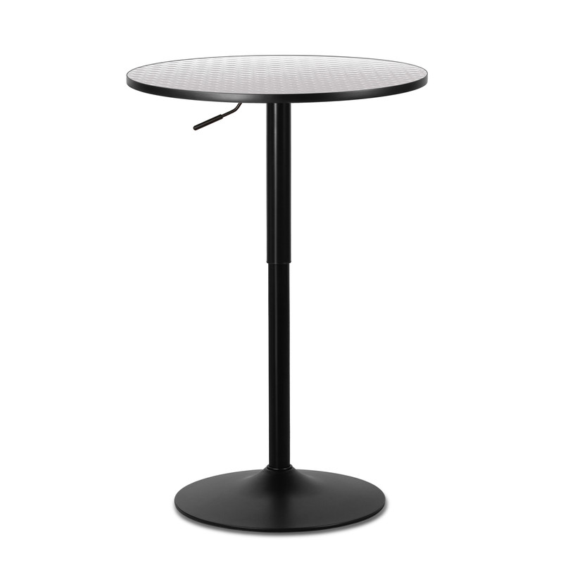 Bistro Pub Bar [ADJUSTABLE HEIGHT] Round Table w/Wooden Marbling Swivel Tabletop gallery