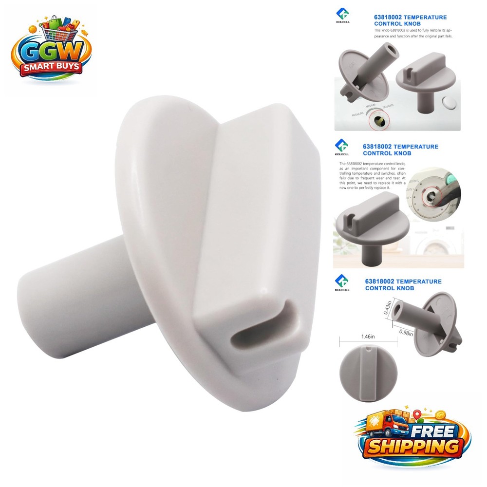 Durable Ivory-White Temp Control Knob, 1.5 Inch Replacement Part for Appliances