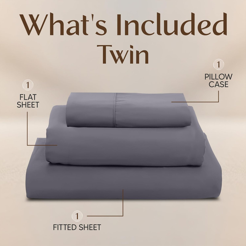 Twin Sheet Set – 3 Piece Bed Sheets for Twin Size Bed, Soft and Breathable Micro gallery