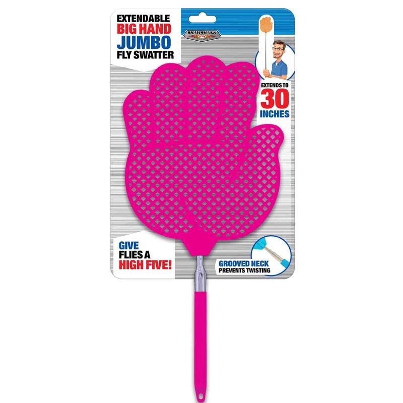 Shawshank Extendable Big Hand Fly Swatter Extends Up To 30" Assort. Colors 1 pk gallery