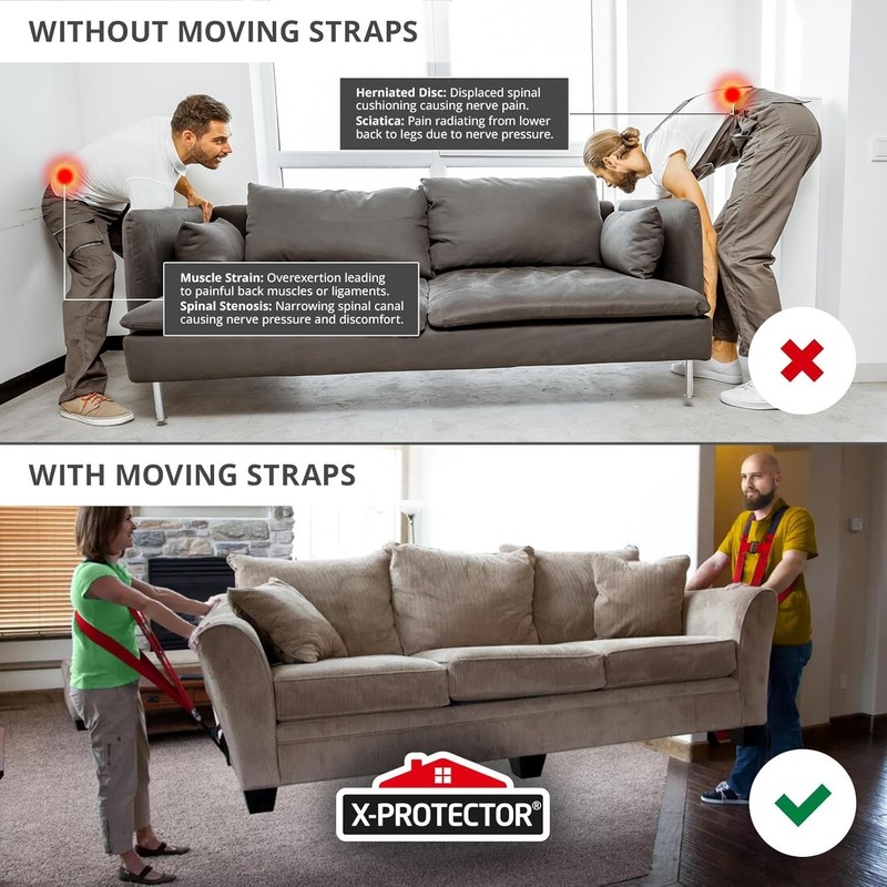 Moving Straps - 2 Pairs - Lifting Straps for 2 Movers - Move Furniture Easily... gallery