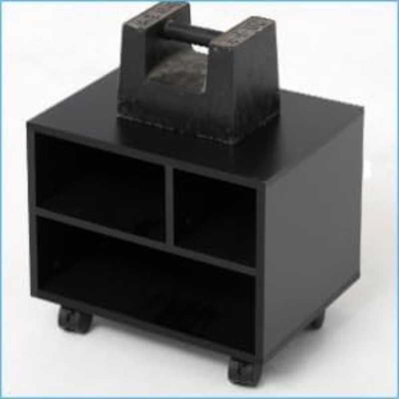 Mobile Printer Stand W/ Storage Under Desk Black Wood Small Rolling Printer gallery