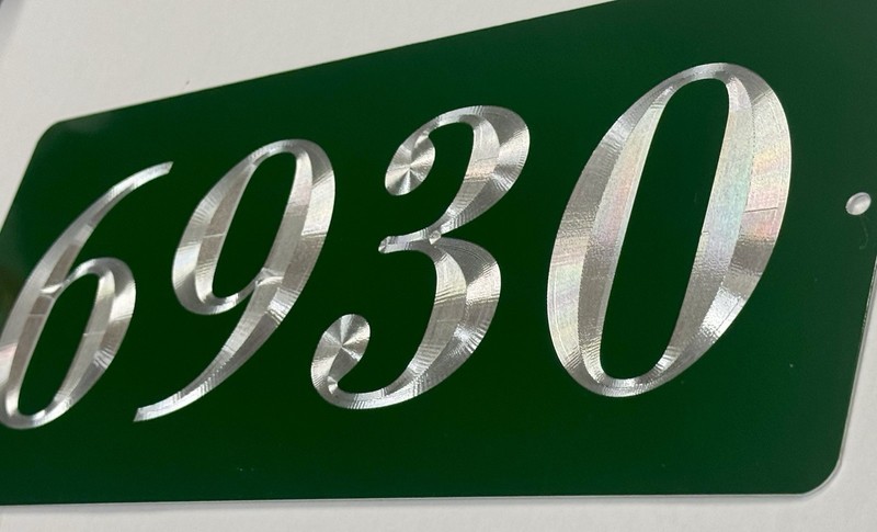 Engraved Personalized Custom House Number Street Address GREEN Metal 12x5 Sign gallery