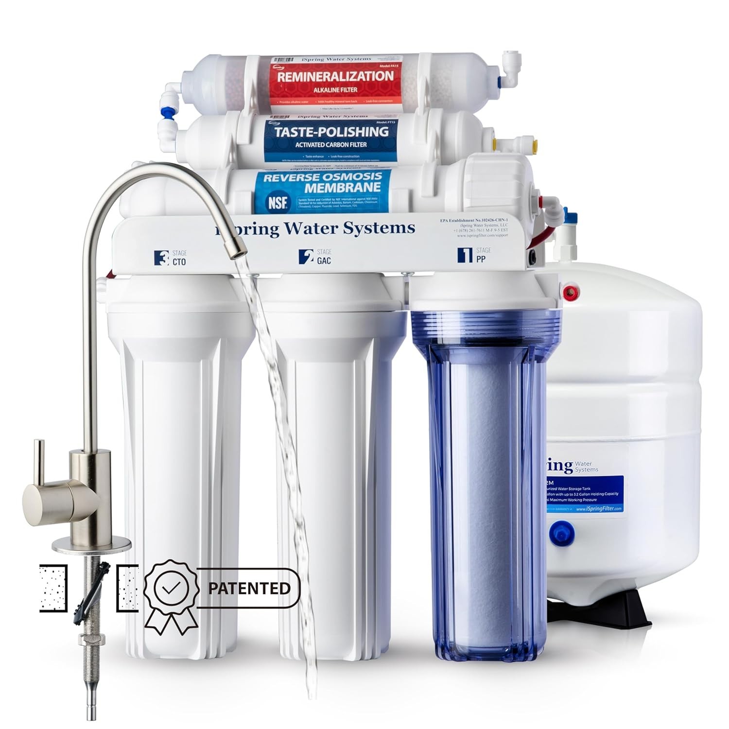 iSpring 6-Stage RO System, 75 GPD, NSF Certified, Alkaline pH+, Under Sink gallery