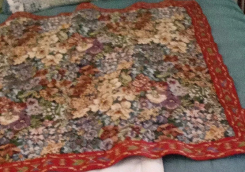 Floral Multicolor Rectangular Pillow/Cushion Top 25"x30" Upholstery, No Closure. gallery