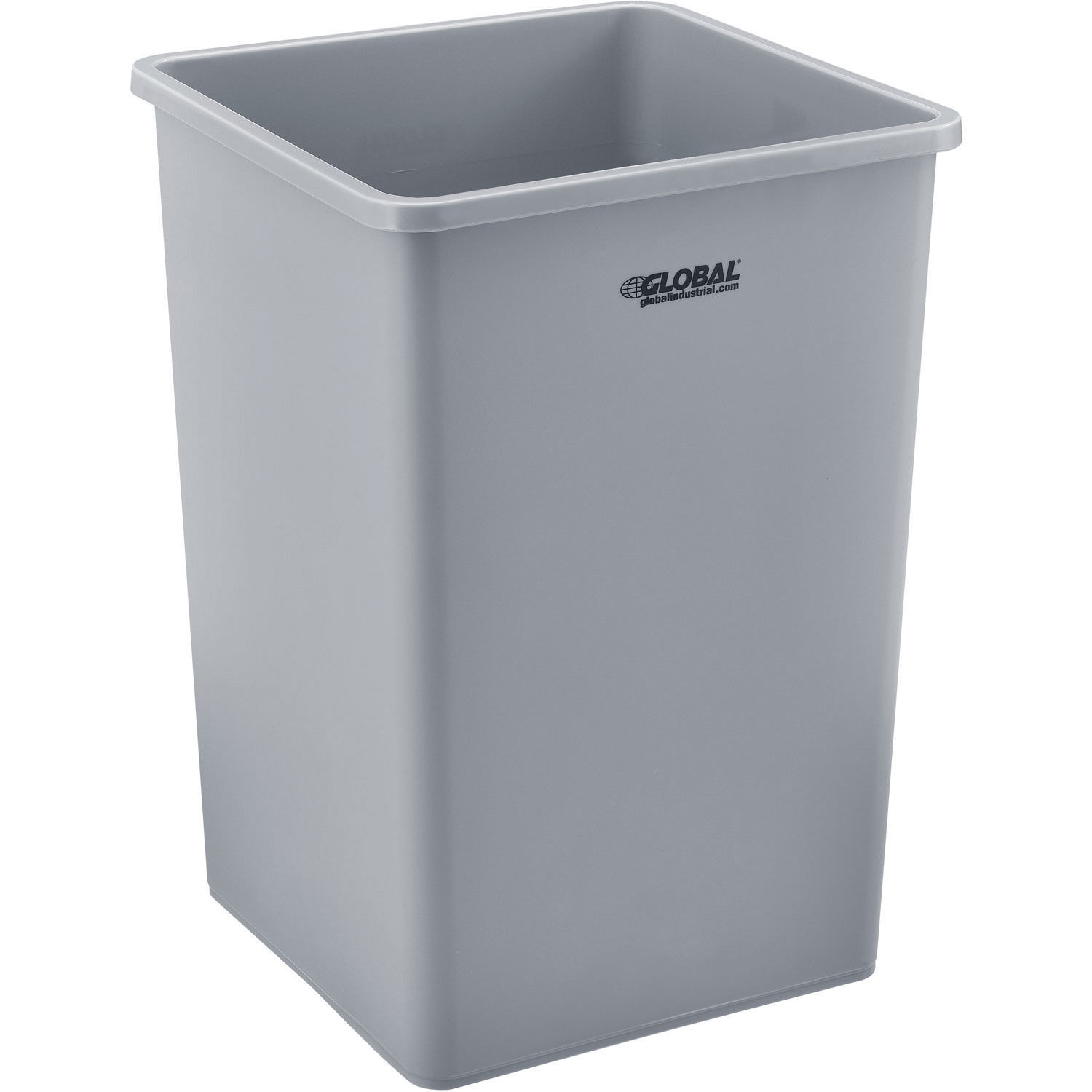 Global Industrial Square Plastic Garbage Can Gray 35 Gallon gallery