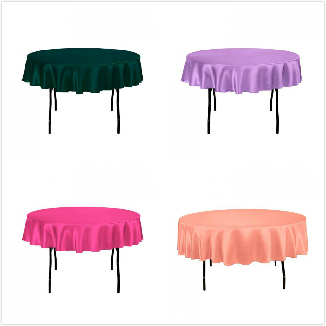 LinenTablecloth 70 in. Round Satin Tablecloths, 33 Colors! for Event&Wedding gallery