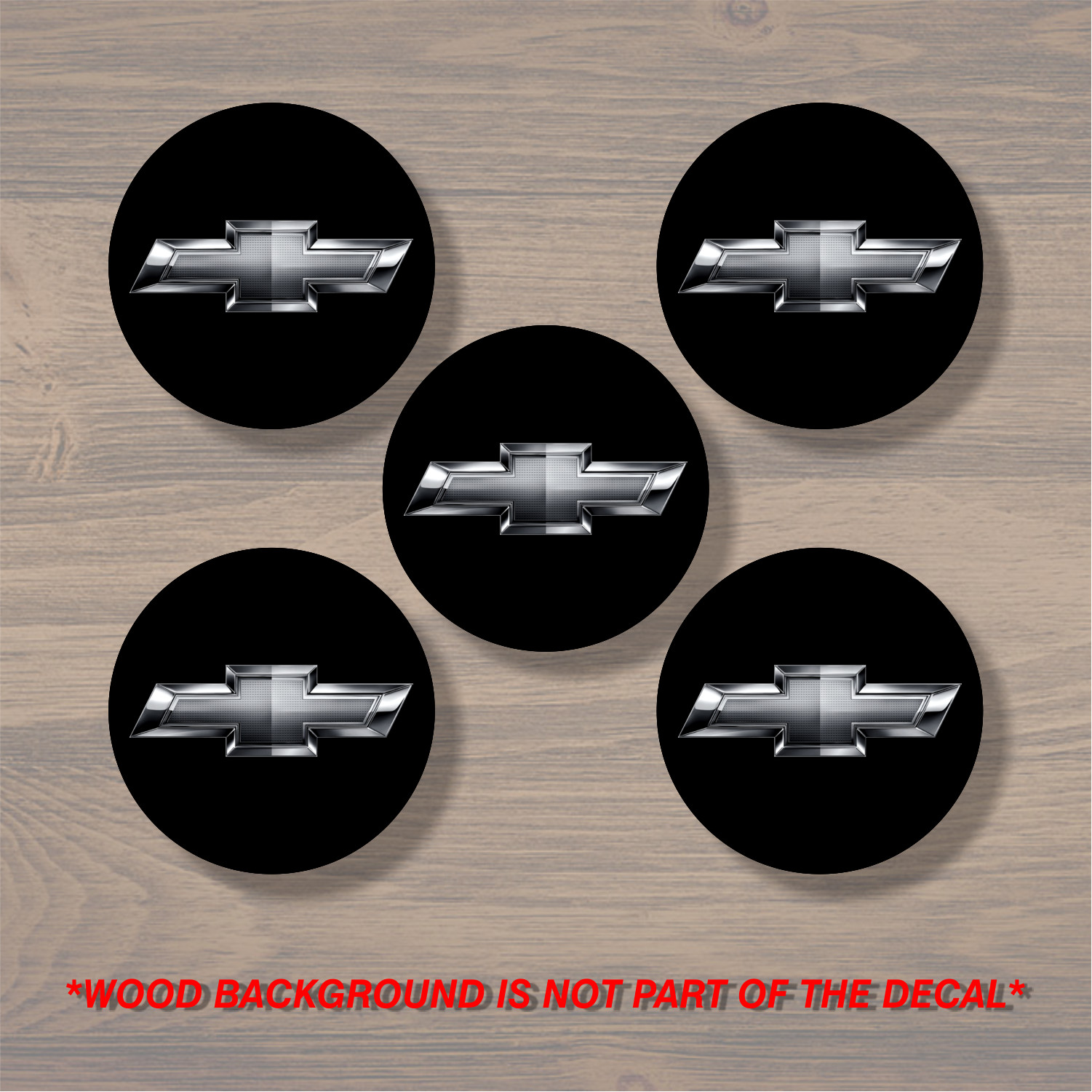 Chevrolet Chevy Bowtie Wheel Center Cap Overlay x5, Vinyl Decal Sticker gallery