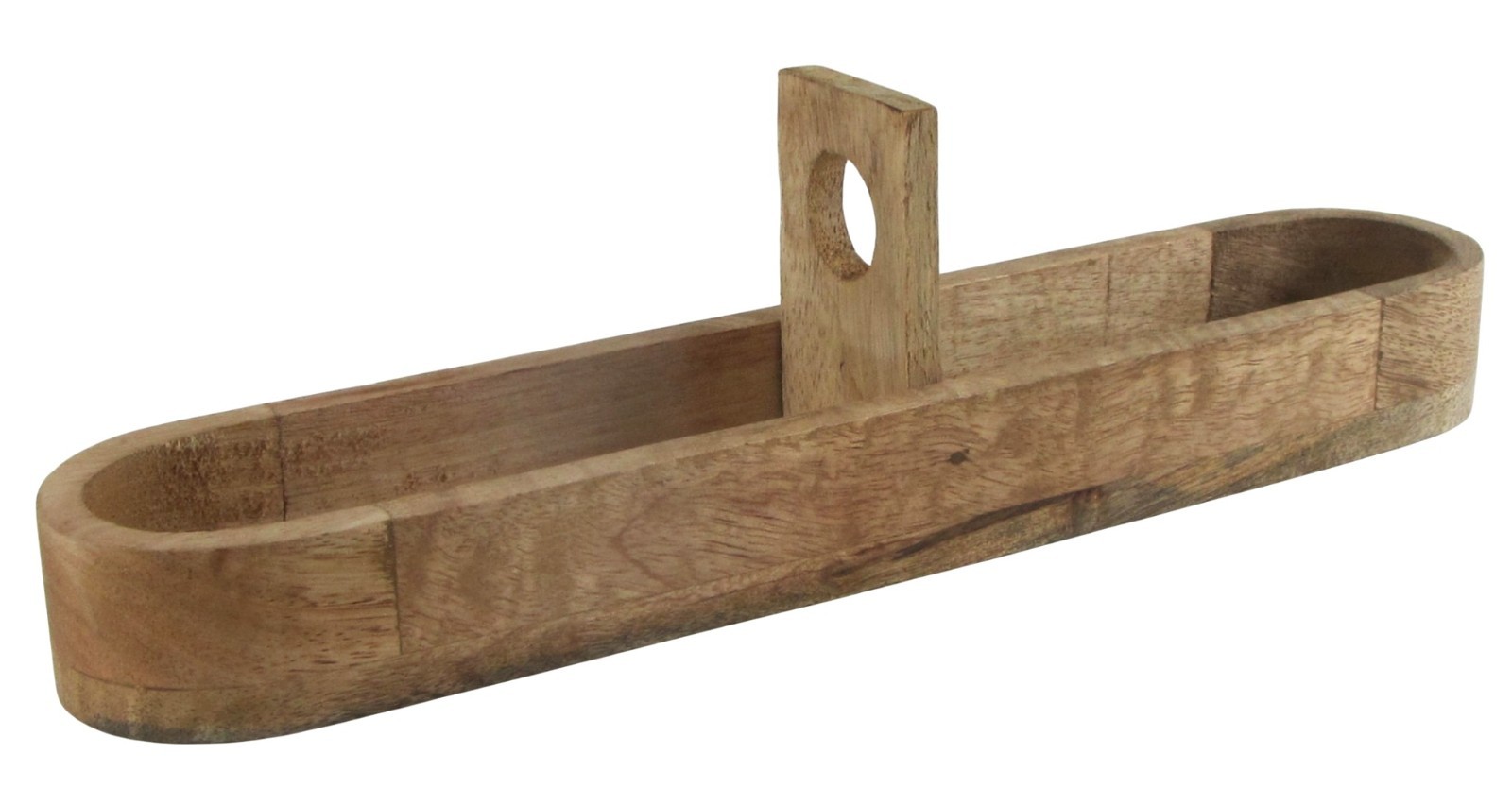 Creative Co-Op Mango Wood Cracker Tray Rustic Farmhouse Breadstick Holder gallery