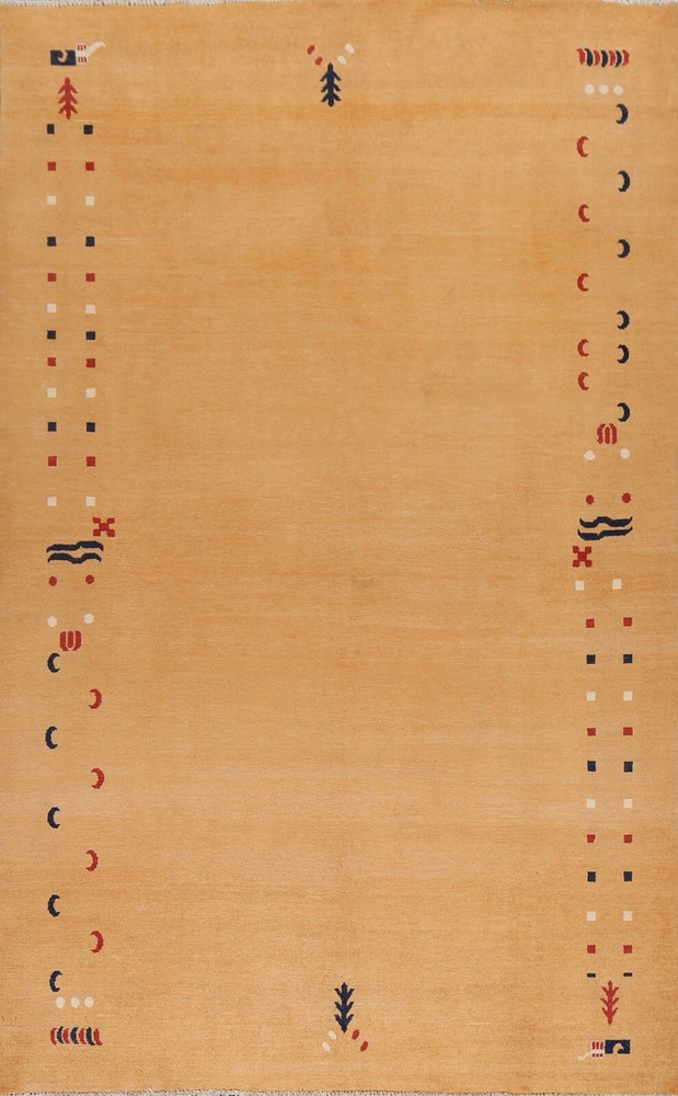 Bordered Gabbeh Contemporary Oriental Area Rug Hand-knotted WOOL Carpet 7x10 ft