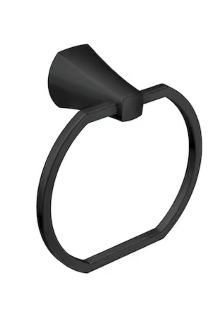 MOEN Lindor Towel Ring - Matte Black (MY8786BL) Press Mark Easy Installation gallery