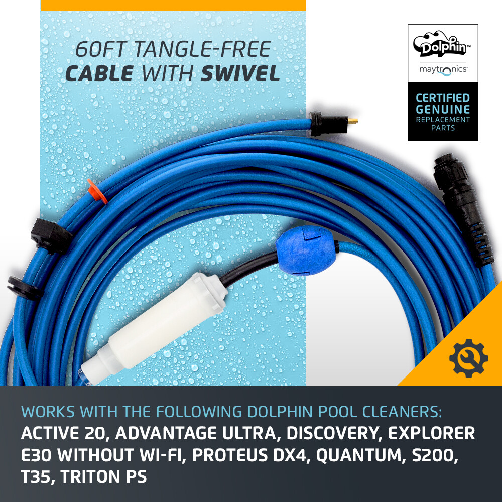 Cable with Swivel 2 Wire 60ft Genuine Replacement Part for Dolphin Pool Cleaners gallery