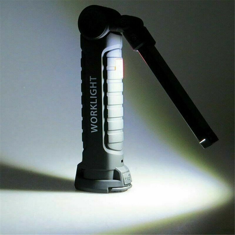 2 Pack Magnetic Base LED COB Work Light Rechargeable Mechanic Torch Flashlight gallery