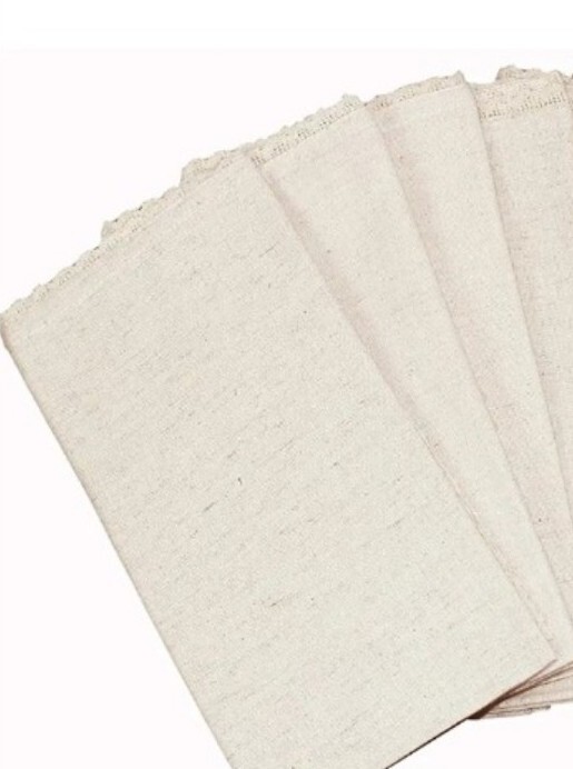 Cotton Craft 20" Dinner Napkins ~ Cotton ~ Flax/Linen ~ Natural Color Lace Trim gallery