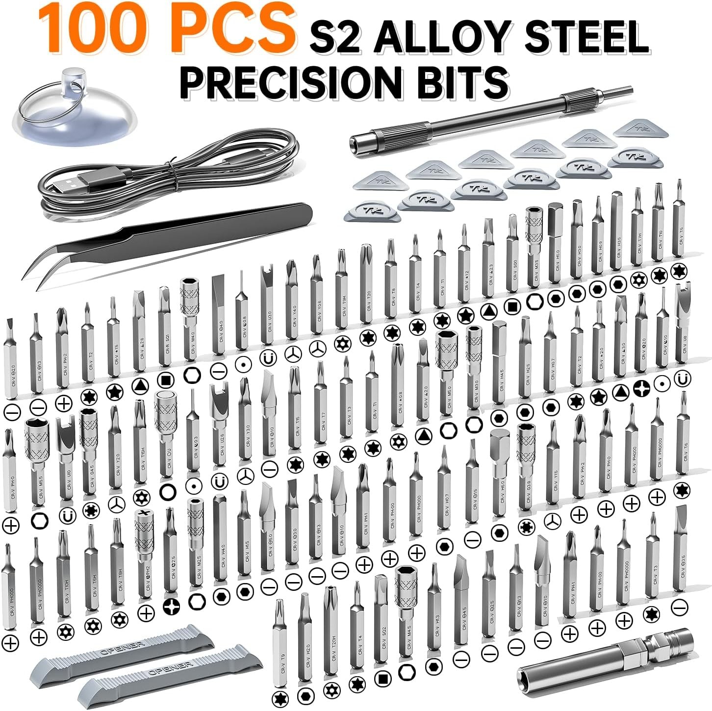 Electric Screwdriver Set, Precision Magnetic Drill Bit, Grey gallery