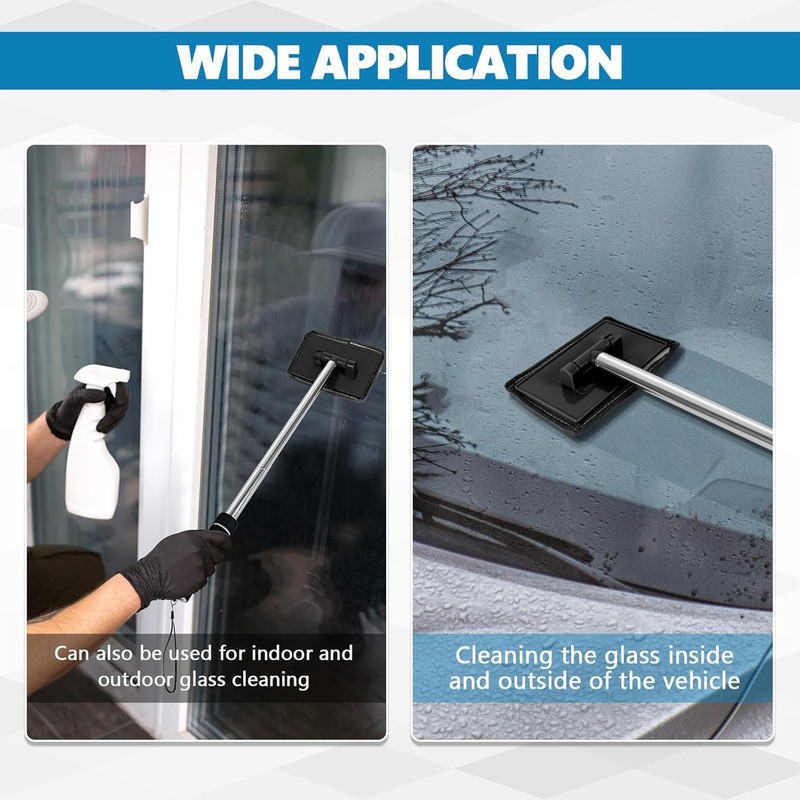 Car Extendable Handle Windshield Cleaner Telescopic Glass Wiper Cleaning Tool US gallery