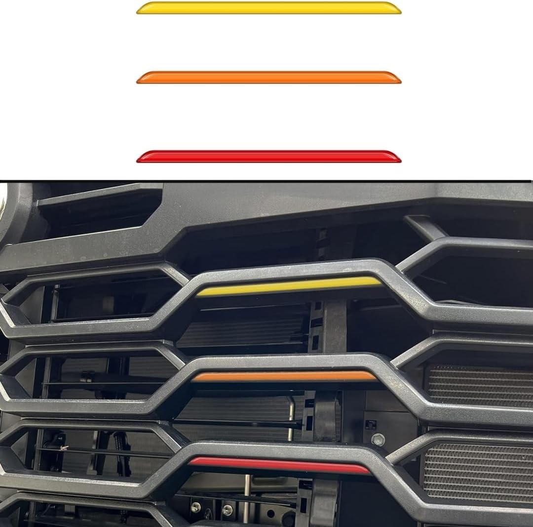 Retro 3 Color Stripe Front Grille Covers Stripes Decoration Sticker Grille Line gallery