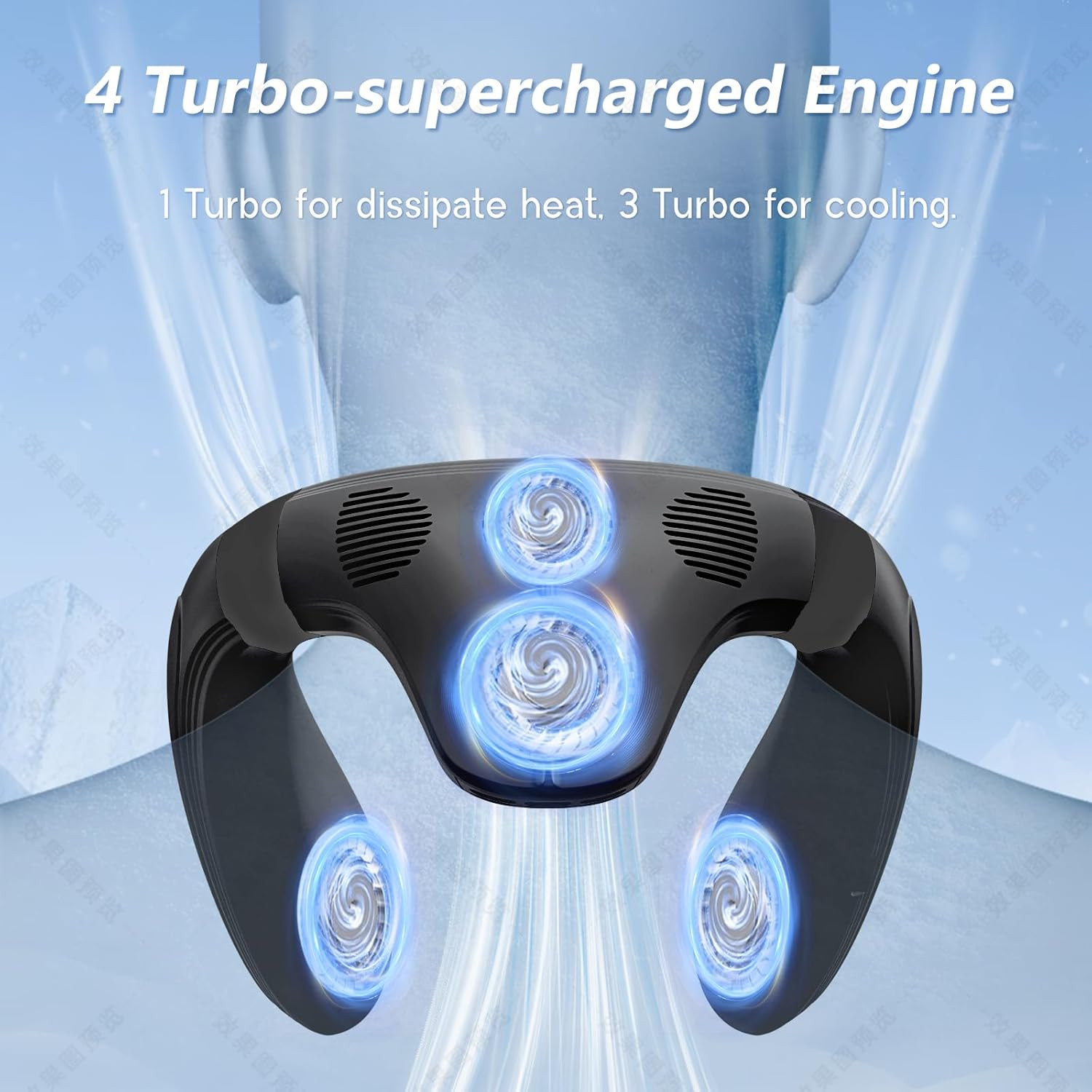 Wearable Neck Air Conditioner Fan - Rechargeable 5200mAh Personal Cooling Device gallery