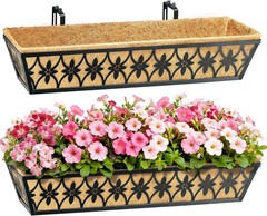 30 Inch Window Boxes Planters Railing Planter Box – 2 Pack Deck Railing Planter