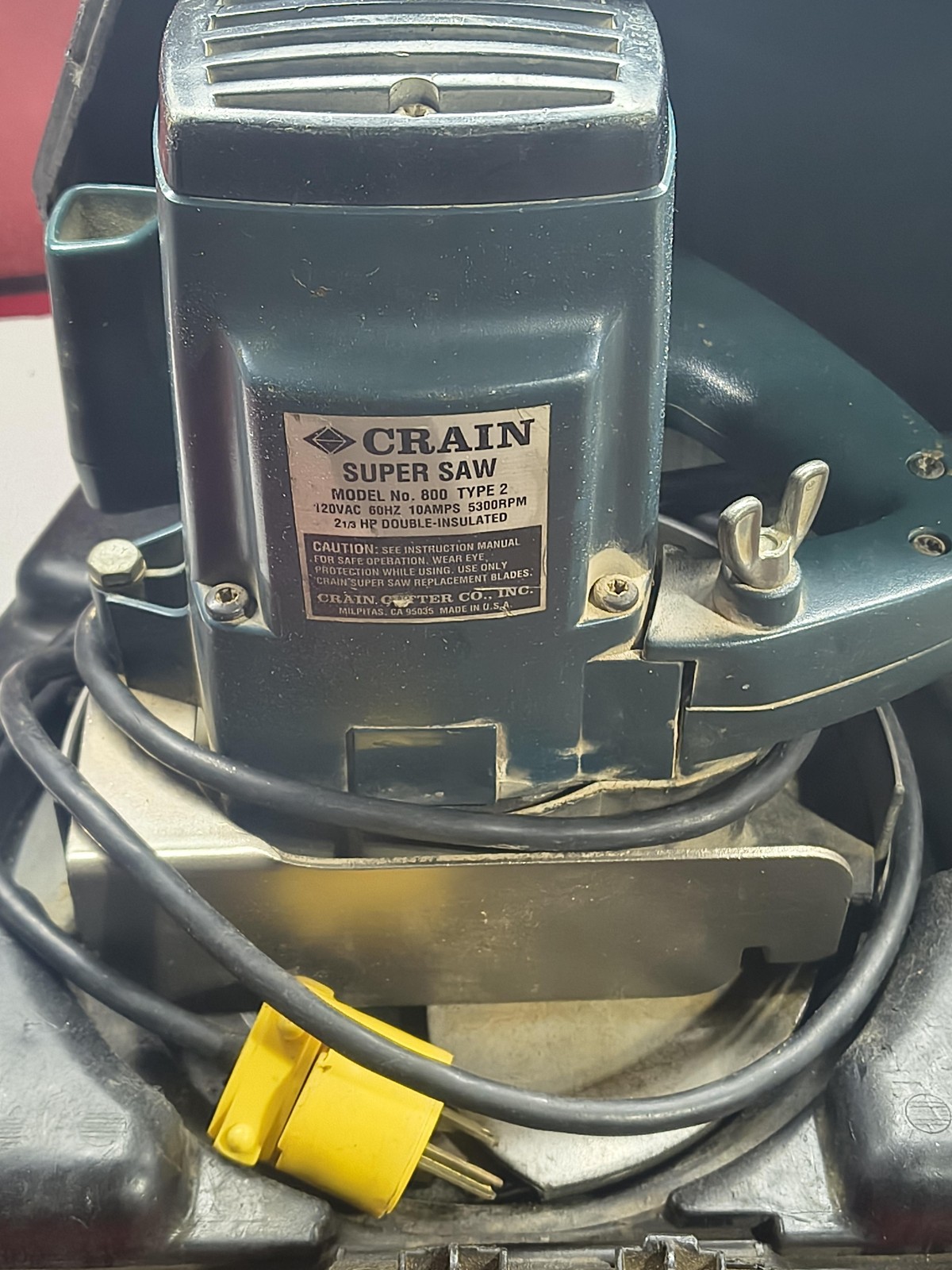 Crain Super Saw 800 Type 2 6-1/2 In Circular Saw Green USA Case Carbide Blade gallery