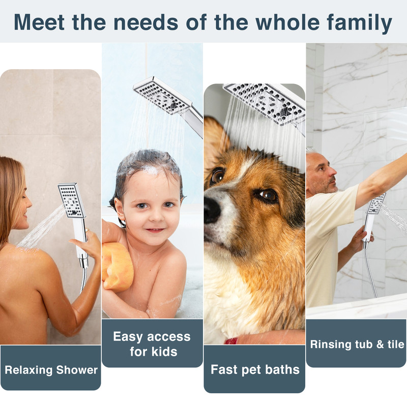 BRIGHT SHOWERS Rain Shower Head with Handheld Combination Set PSS1807-01 gallery