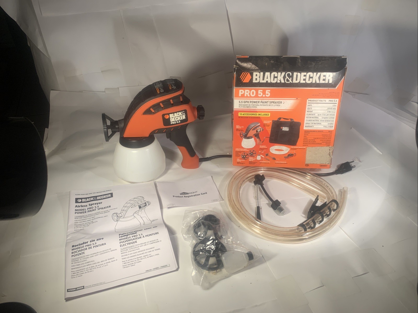 New Black & Decker 5.5 GPH Power Paint Sprayer 120 Volts AC Only 2.6 Amps 3 Lbs. gallery