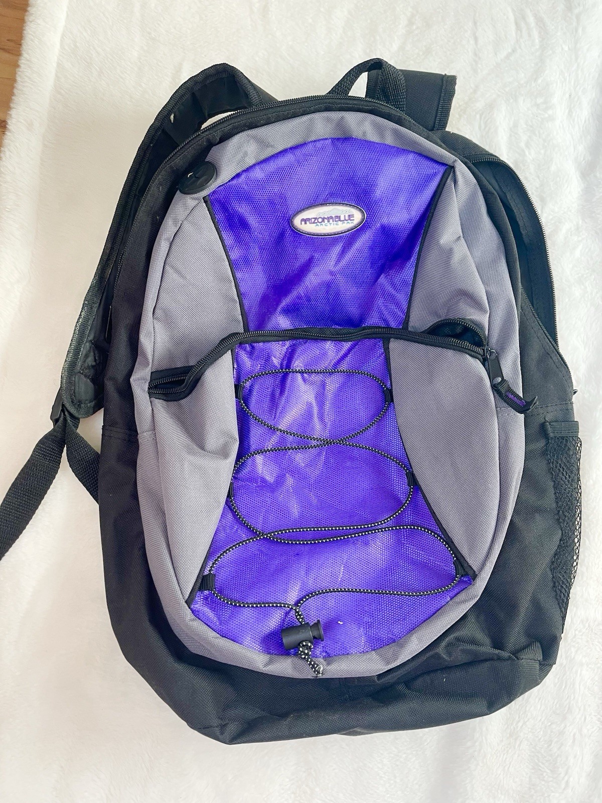 PROGRAVE Hiking Backpack Purple Gray Black Polyester Zip Closure Padded Straps