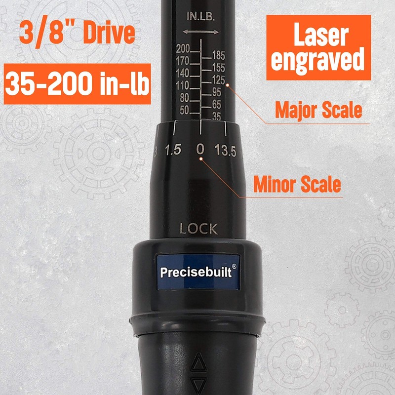 Precisebuilt 3/8" Drive 35-200 in-lb Click Tech Torque Wrench gallery