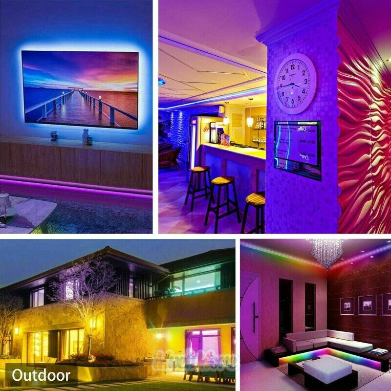 100FT Flexible 3528 RGB LED Strip Light Remote Fairy Light Room Party Waterproof gallery