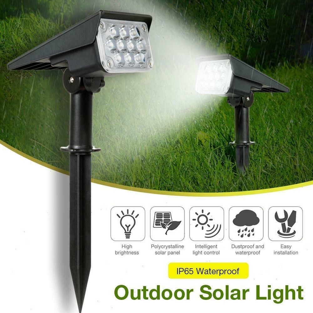 LED Solar Spotlight Super Bright Outdoor Garden Driveway Pathway Security Light