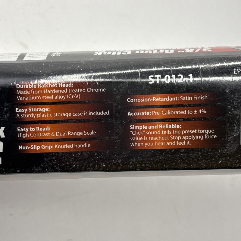 EPAuto 3/8-Inch Drive Click Torque 3/8 Inch (10-80 ft.-lb.), Silver New Sealed gallery