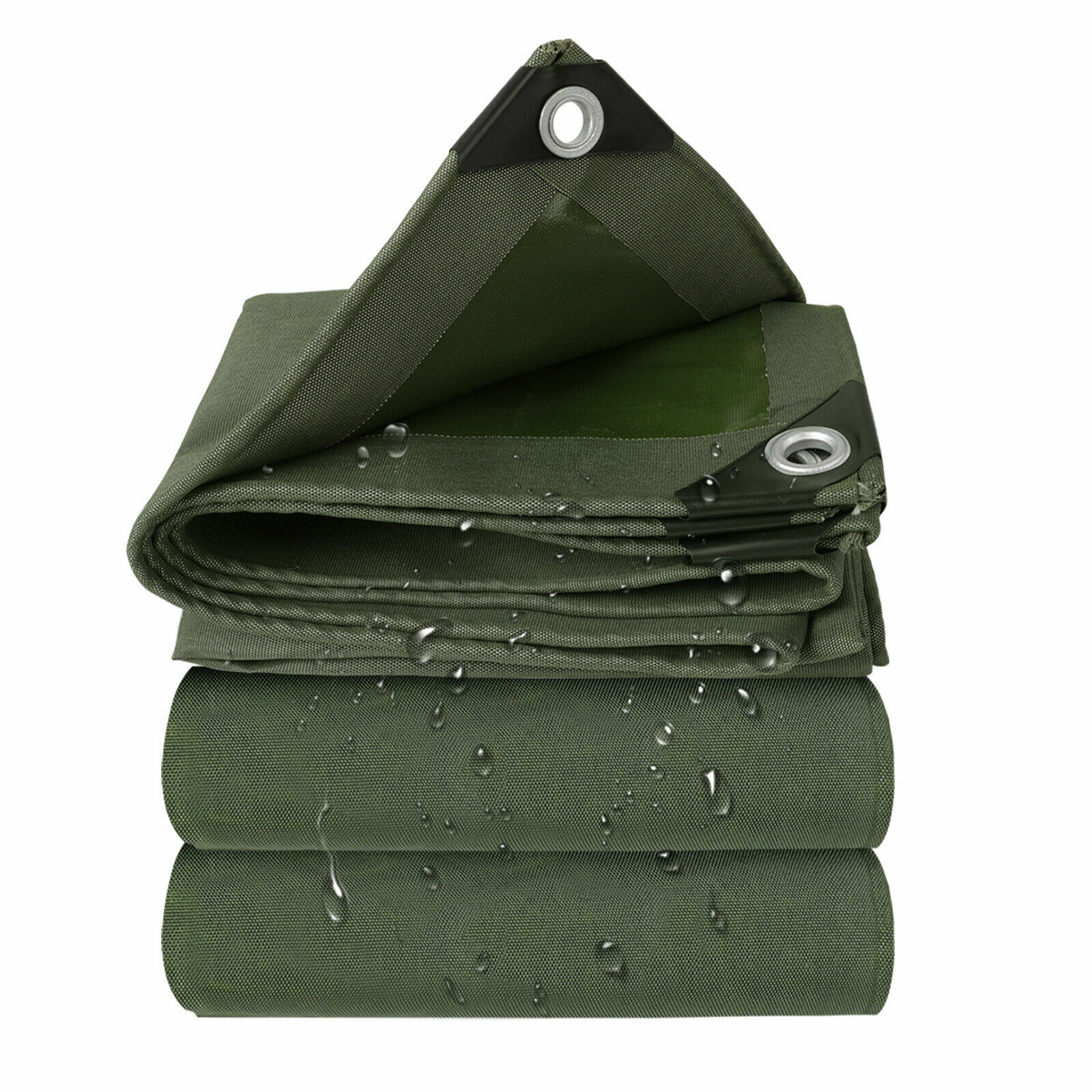 🔥Full Size 19oz Canvas Tarp Heavy Duty Waterproof Industrial Outdoor Cover Tarp gallery