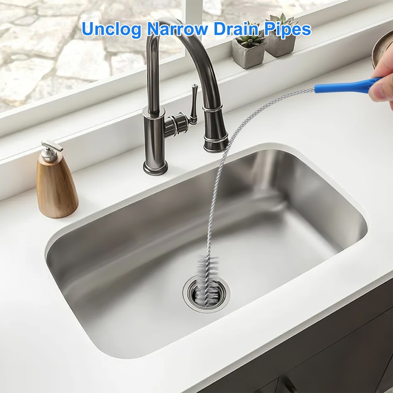 3 PCS Drain Pipe Cleaning Brush Set – Flexible Sink Bathtub Clog Remover Tools gallery