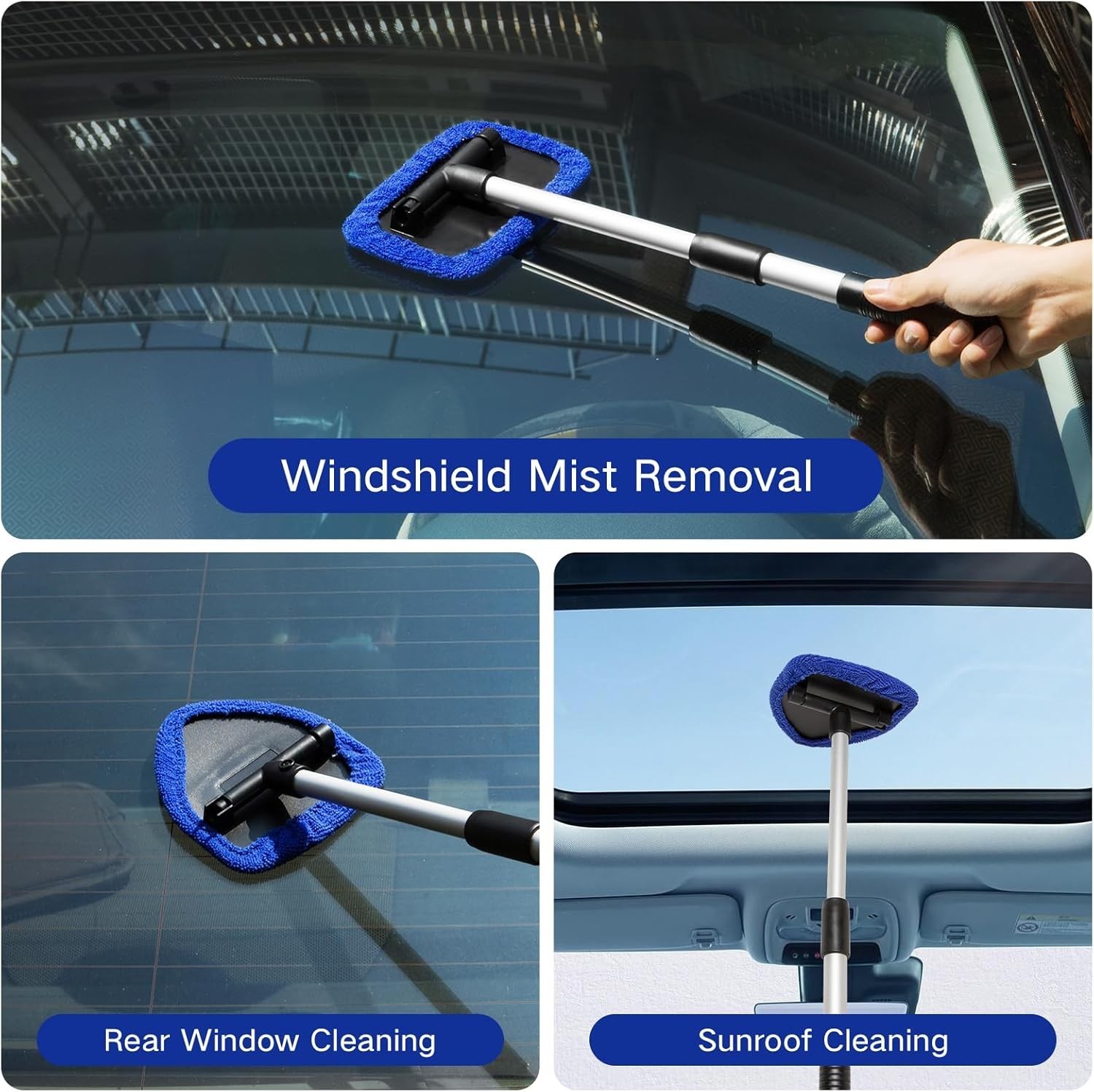 Windshield Cleaner Tool Car Interior Detailing Cleaning Kit Glass Wiper Brush US gallery