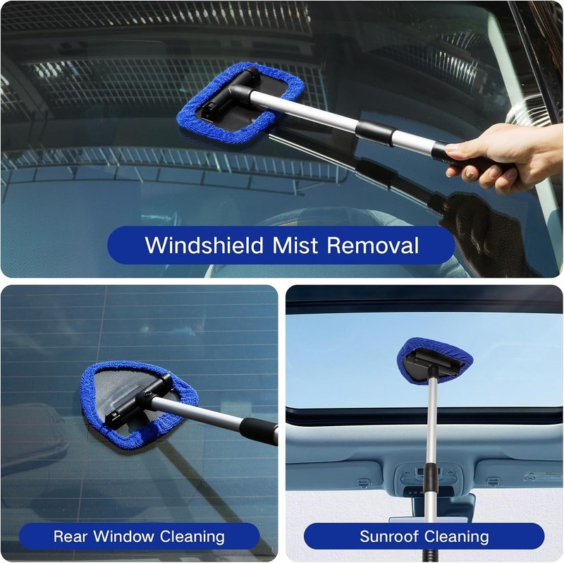 Windshield Cleaner Tool Car Interior Detailing Cleaning Kit Glass Wiper Brush US gallery