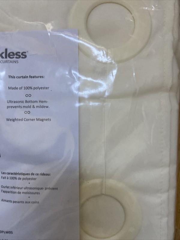 Focus Hookless® Shower Curtain 71” x 74” HBH40PLW05 Plain Weave Beige -NEW gallery