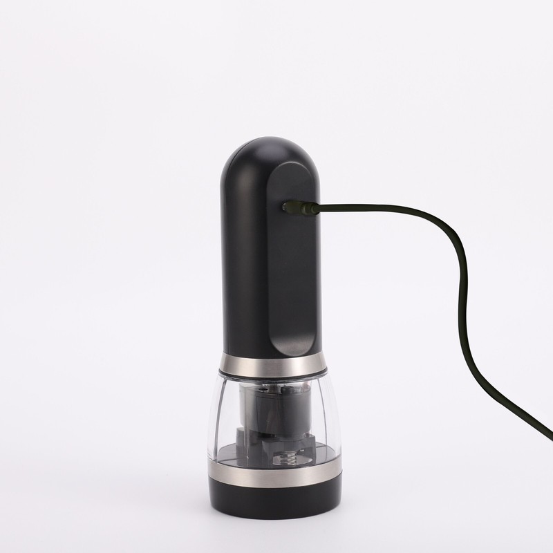Electric Salt & Pepper Grinder Mill 2 in 1 - USB Rechargeable, LED Light, Black gallery