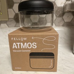 Fellow Atmos Vacuum Canister 0.4L Clear w/ Black Lid Lock Indicator-DISPLAY
