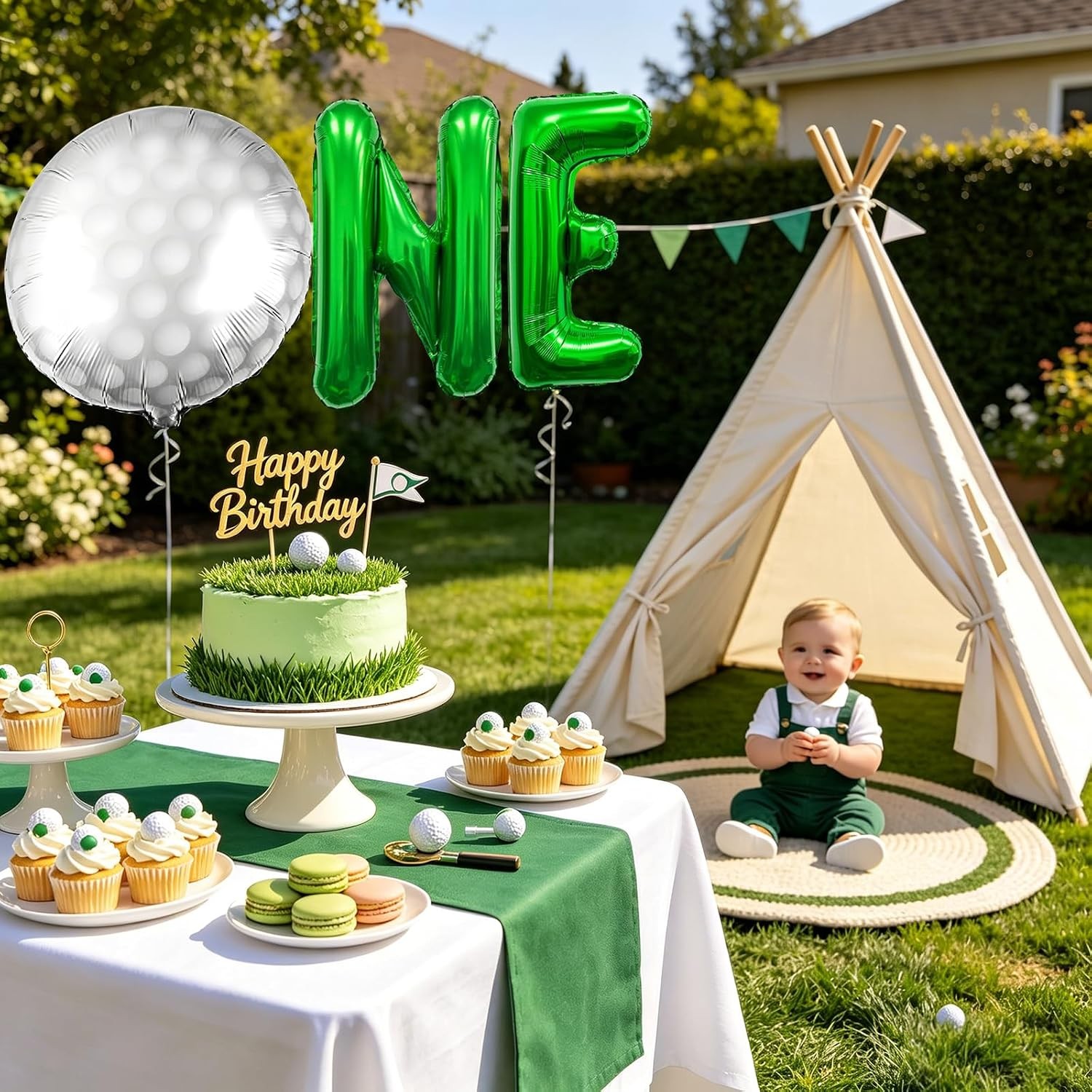 Golf First Birthday Party Decorations Banner Kids Golf Theme Party Supplies gallery