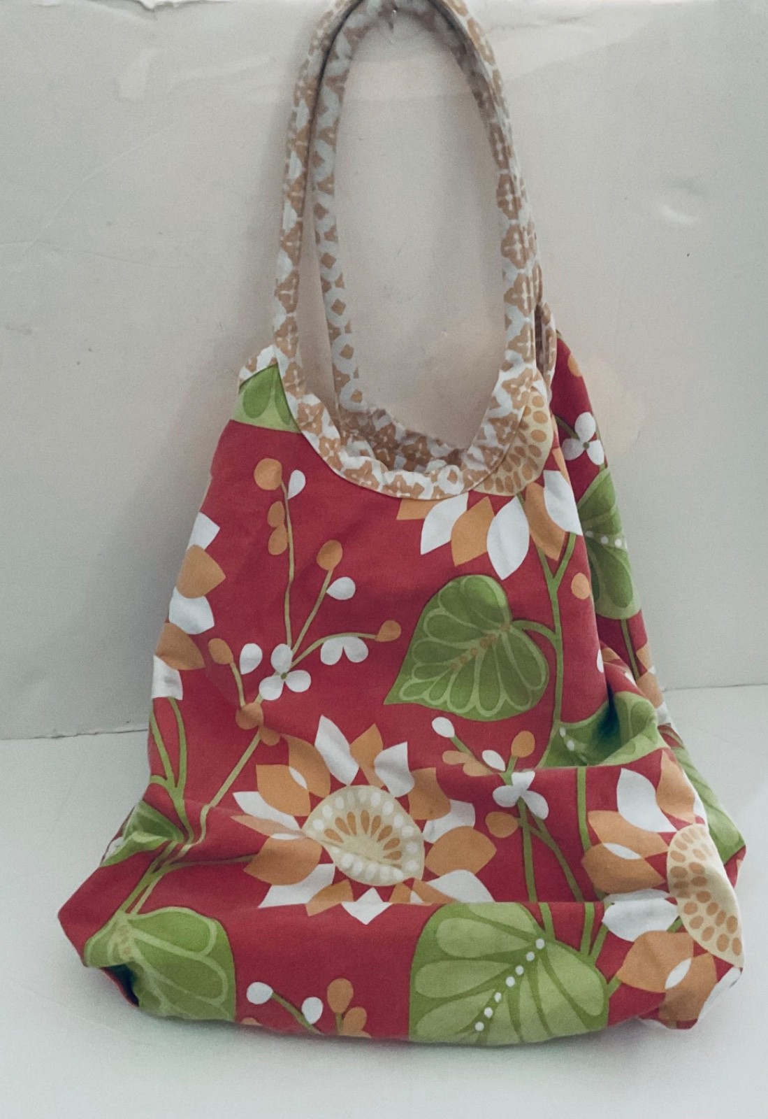 The Company Store Reversible 100% Cotton Shopping Tote Bag 7" x 14" x 20" tall gallery