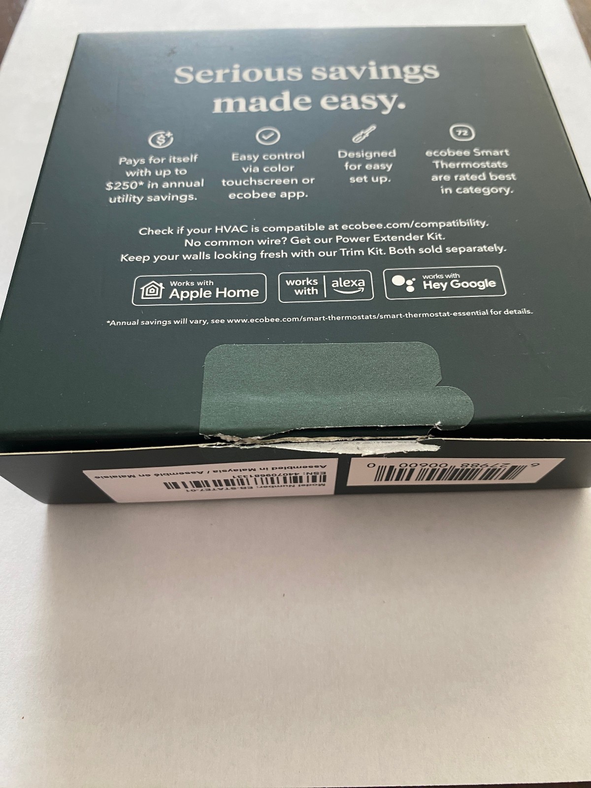 New Ecobee Smart Thermostat Essential EB-STATE7-01 *open box* Free Shipping gallery