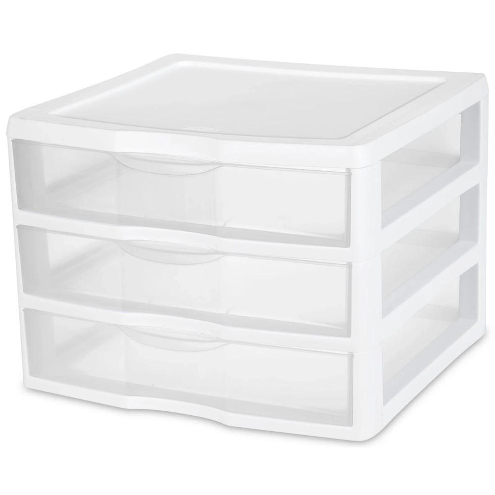 Wide 3 Drawer Unit Plastic, White