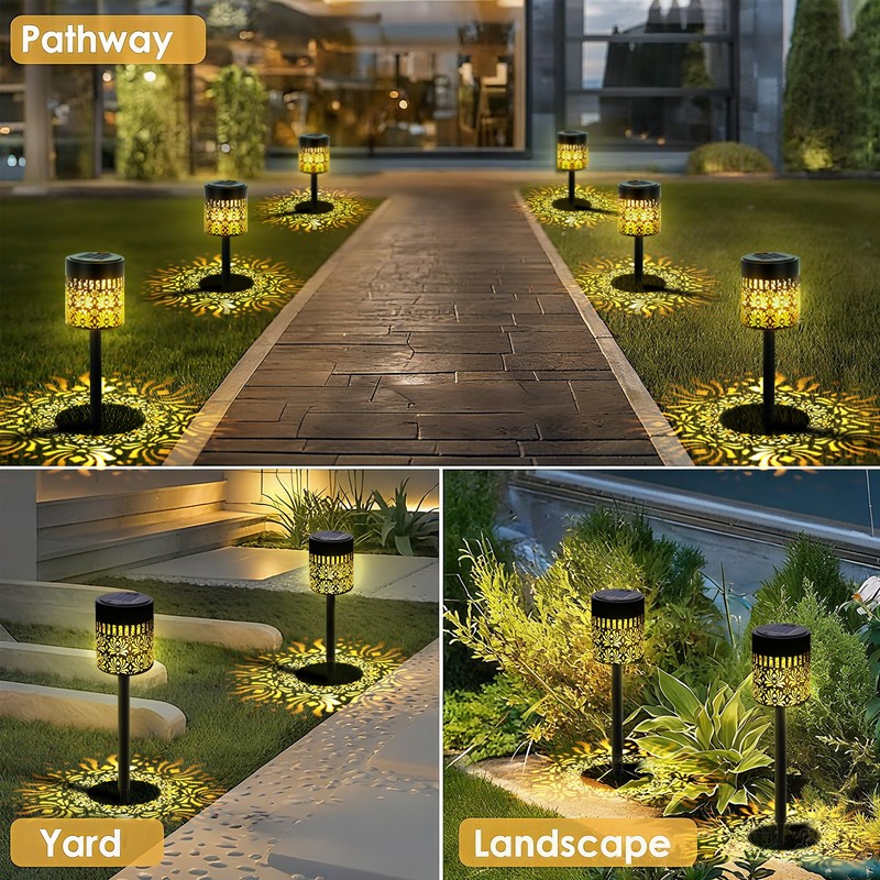 2 Pack LED Solar Pathway Lights Outdoor Solar Landscape Lights Lawn Patio Decor gallery