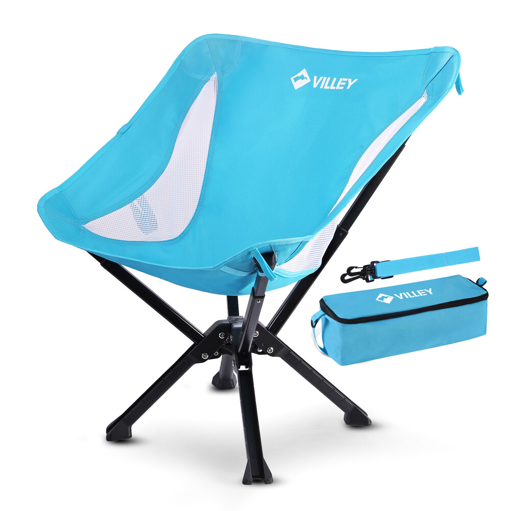 VILLEY Camping Folding Chair Lightweight Portable Chair Quick Setup 330 LBS Load gallery