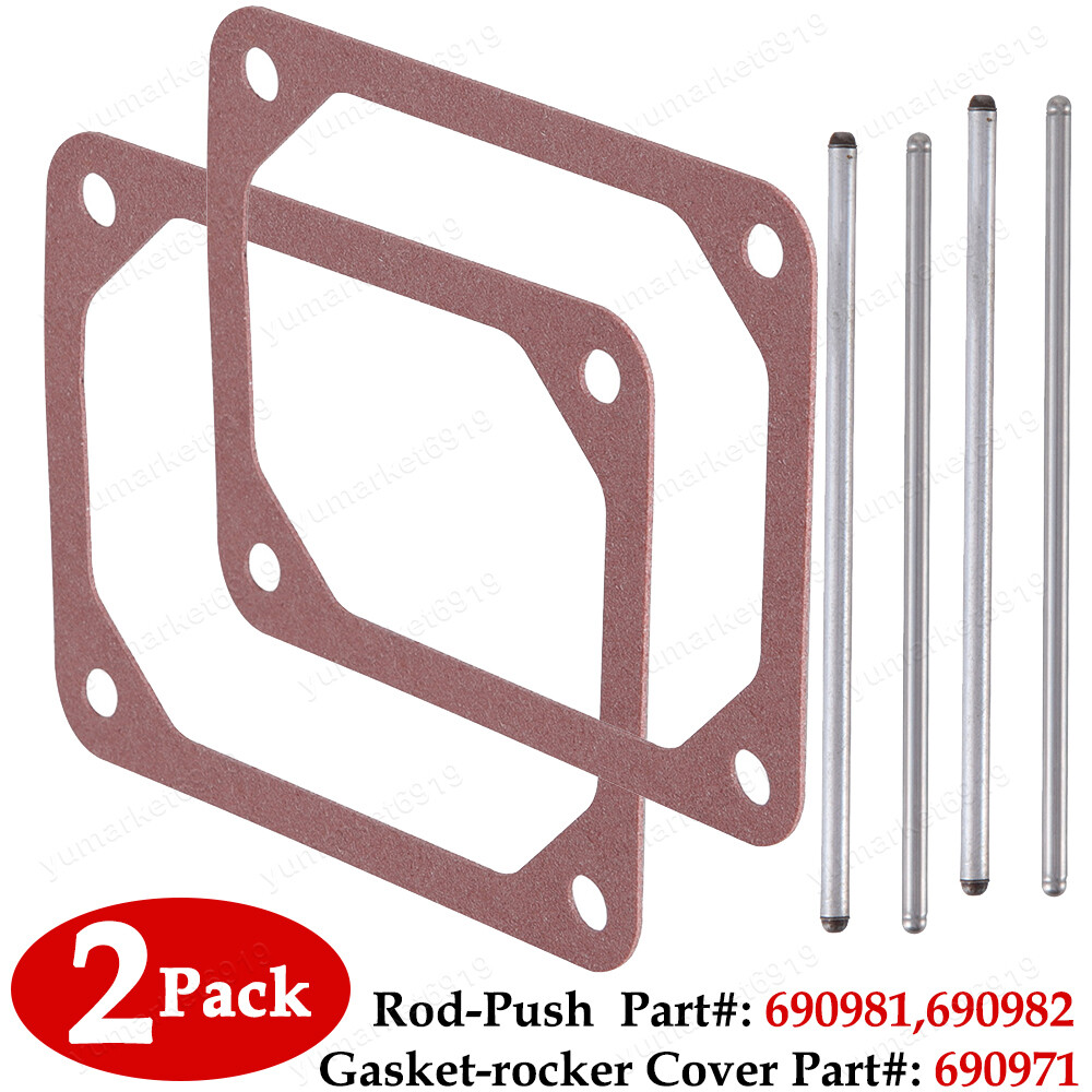 2PCS For Briggs & Stratton Push Rod Set &Valve Cover Gasket 690981 690982 690971 gallery