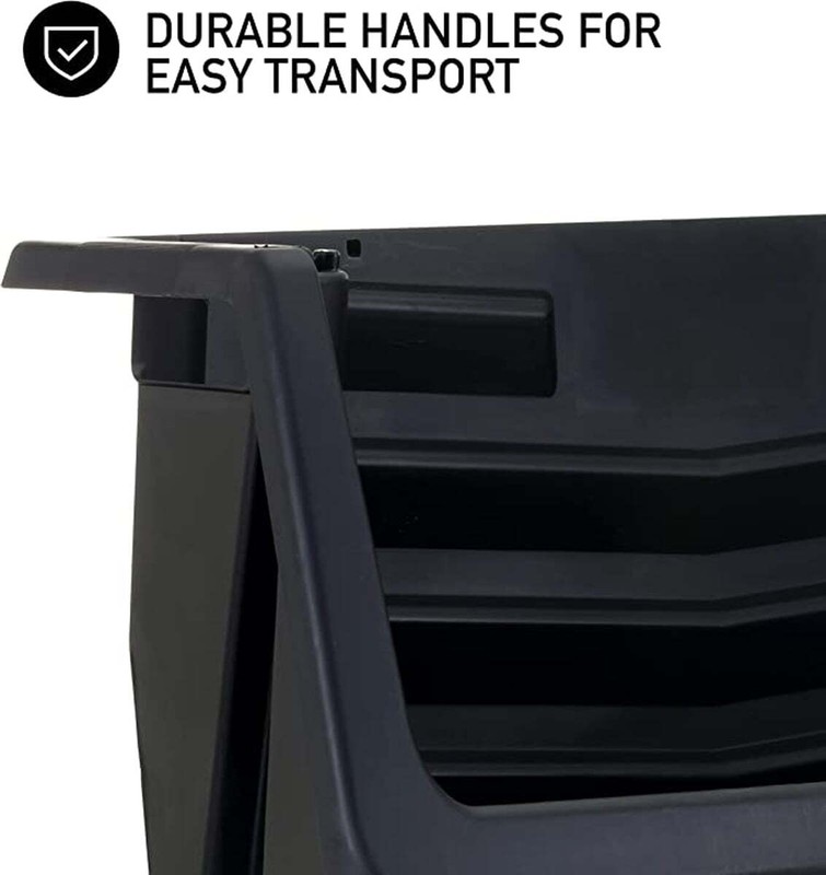 Heavy Duty Nesting Plastic Stack Bin, Black！ gallery
