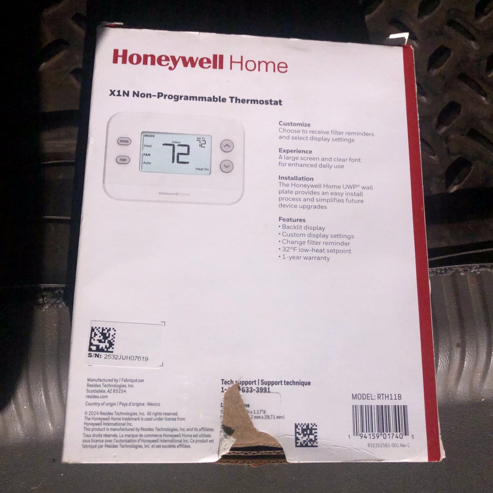 Honeywell Home X1N Non Programmable Thermostat RTH11B Single Stage 1 Heat 1 Cool gallery